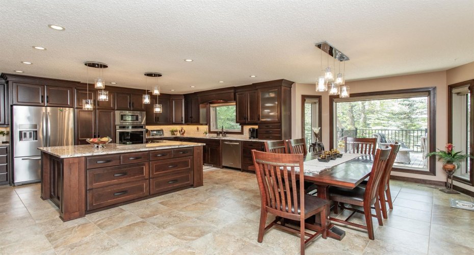 Massive centre island is perfect for serving gourmet meals and appetizers