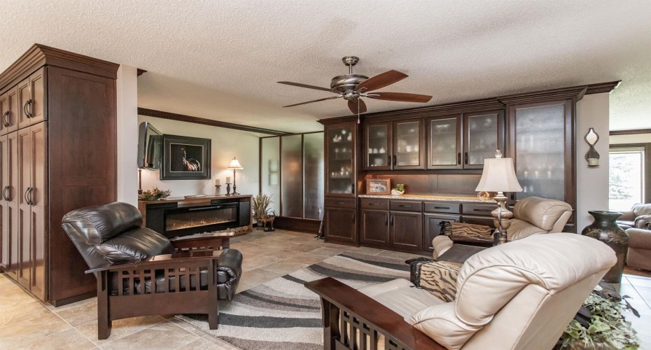 With cozy attached Sitting area for after-dinner drinks and chatting