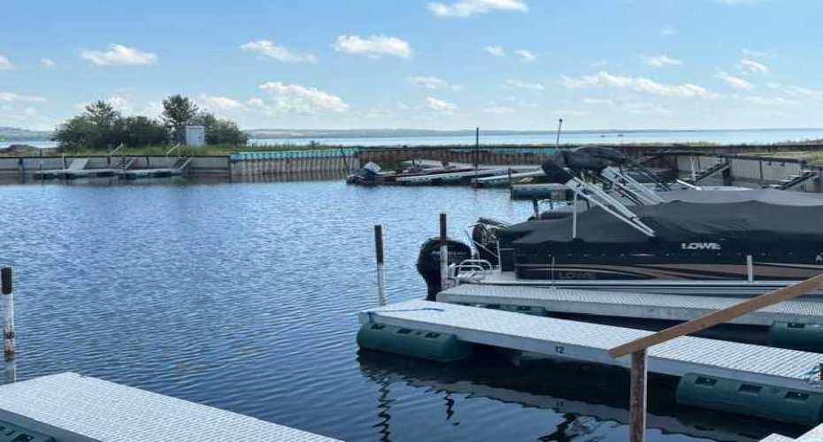 Marina with inlet to lake