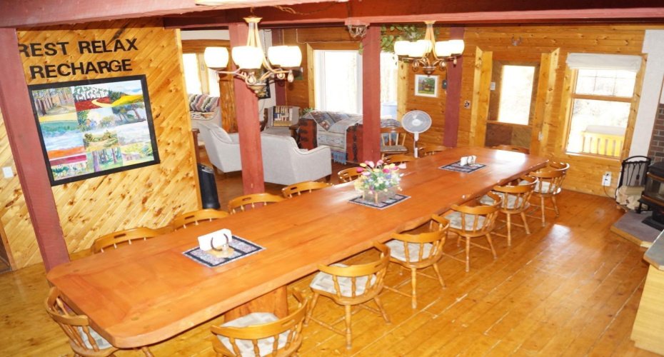 Main lodge family style dining area