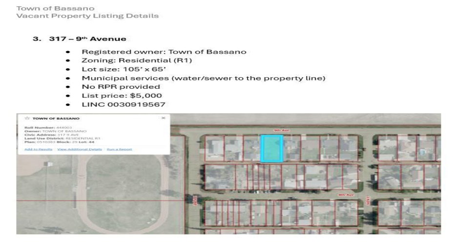 317 9 Avenue, Bassano, Alberta T0J 0B0, ,Land,For Sale,9,A2224542