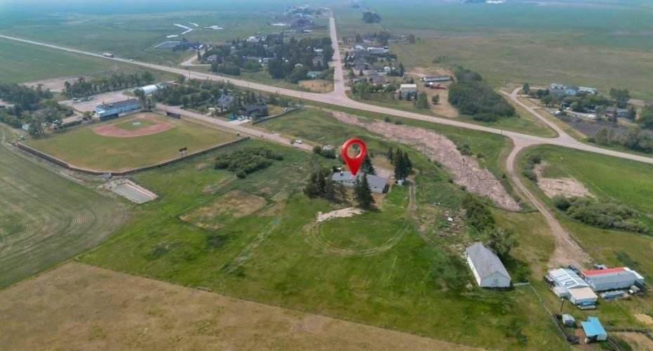 On the East Side of Cheadle close to the Ball Diamonds and Community Center
