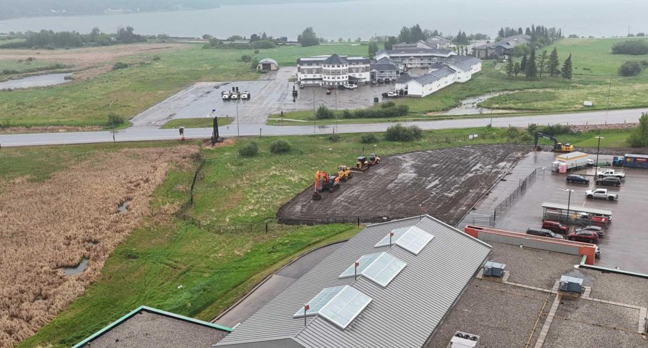 CONSTRCUTION OF MACDONALDS SITE IN PHOTO