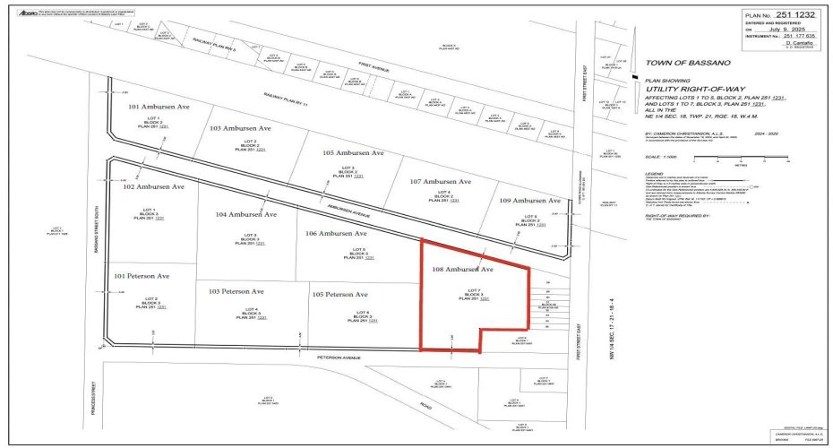 108 Ambursen Avenue, Bassano, Alberta T0J 0B0, ,Land,For Sale,Ambursen,A2241179