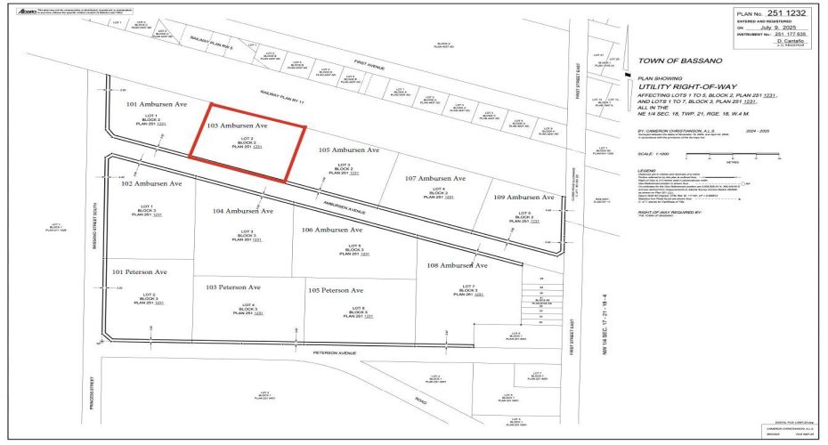 103 Ambursen Avenue, Bassano, Alberta T0J 0B0, ,Land,For Sale,Ambursen,A2241168