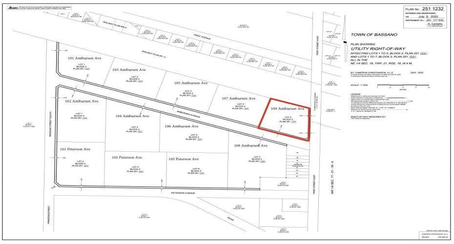 109 Ambursen Avenue, Bassano, Alberta T0J 0B0, ,Land,For Sale,Ambursen,A2241174