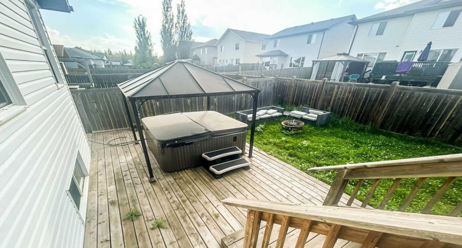 Hot tub on massive deck
