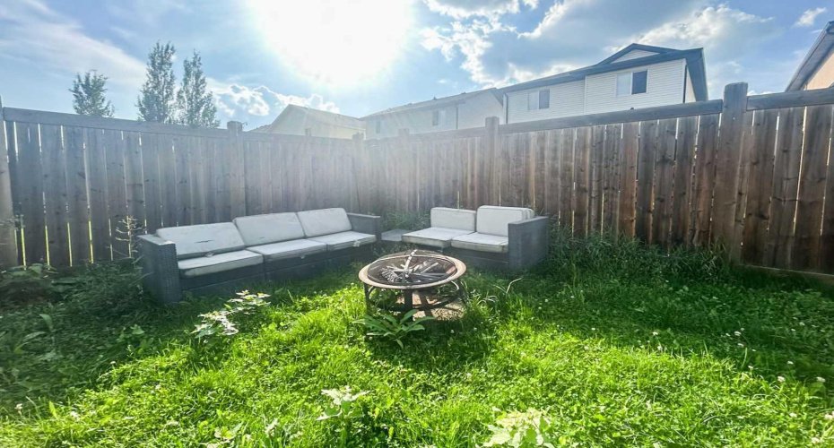 Backyard with fire pit