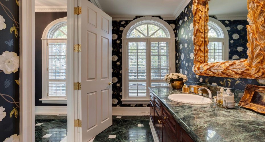 Opulent guest powder bath