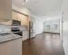 Open concept kitchen/living area