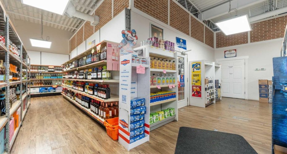 Displays With Door to the Back Room and Beer Cooler