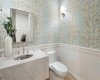 Beautiful Powder Room with Designer Wallpaper