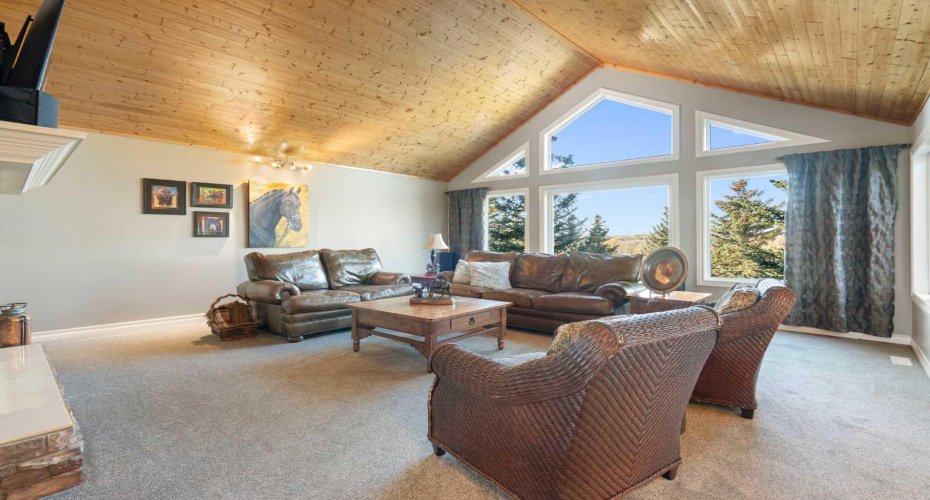 Living room with southwest facing windows