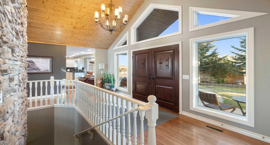Front foyer, solid teak doors