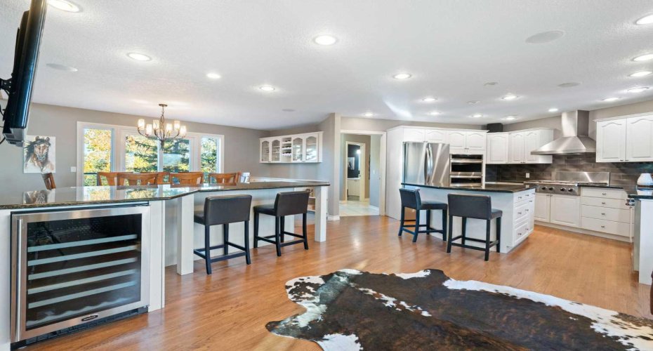 Kitchen with additional island and wine fridge