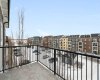 West facing balcony over looking condo courtyard