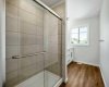 Glass door shower in ensuite