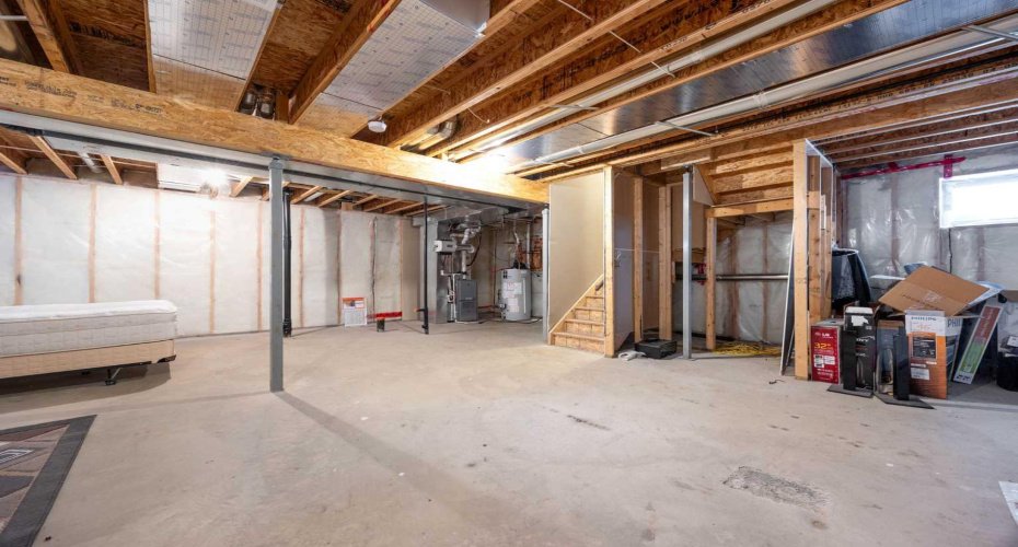 Unfinished basement  with side entrance