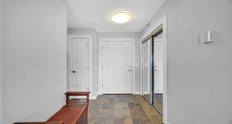 Entrance with ample closet space