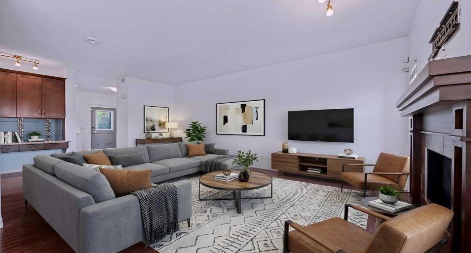 Living room virtually staged