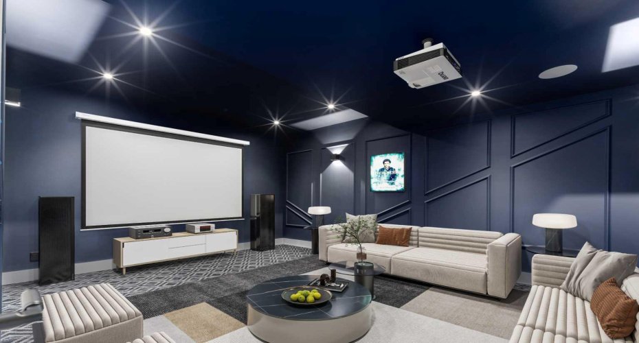 Image is virtually staged to show the usage as a theatre room.