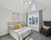 primary bed with vaulted ceiling