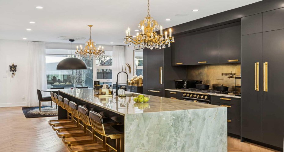 SHOWSTOPPER CHEF'S KITCHEN INCLUDES LA CORNUE RANGE, FULL SET OF SUBZERO FRIDGES AND FREEZER DRAWERS AND 2 DISHWASHERS