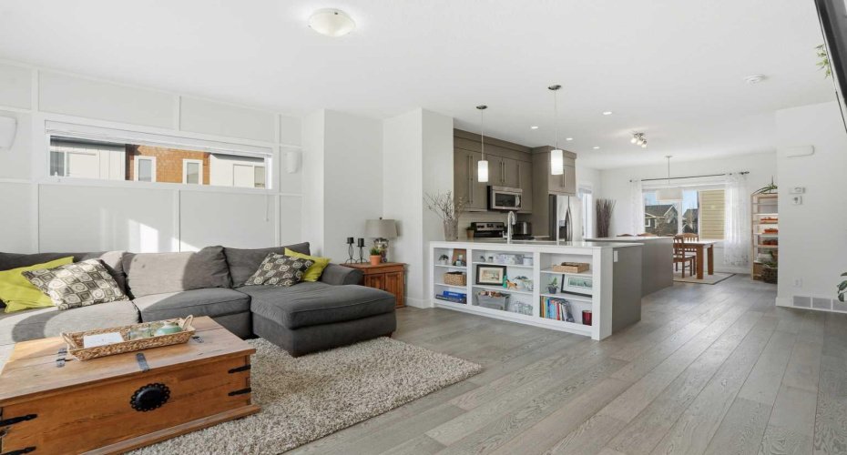 Living room and kitchen