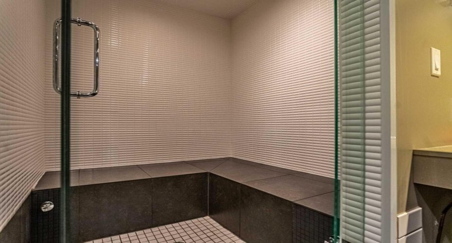 Steam room in men's locker room