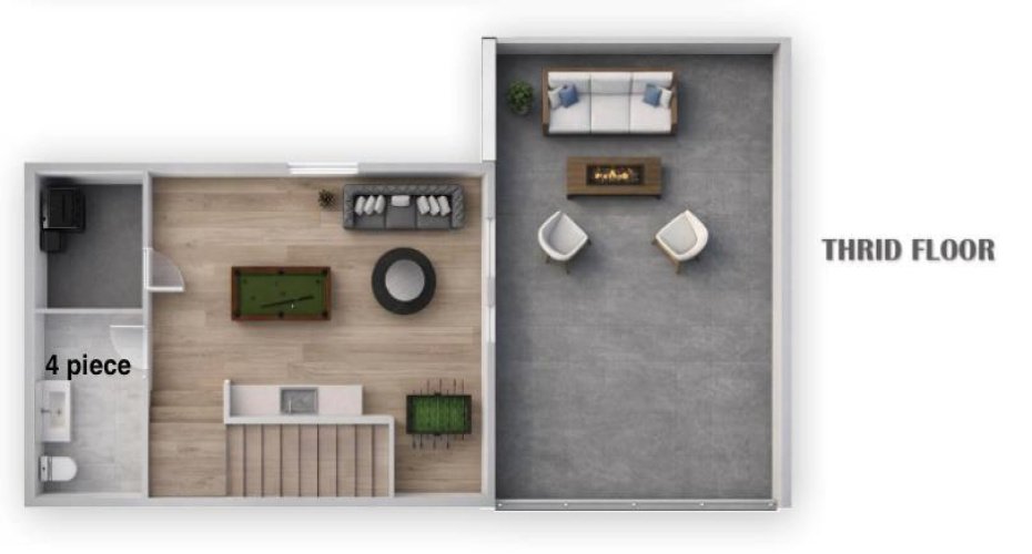 Floorplan of mirrored unit.