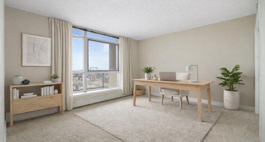 The second bedroom offers excellent flexibility and works beautifully as a roommate space, home office, study, or creative retreat