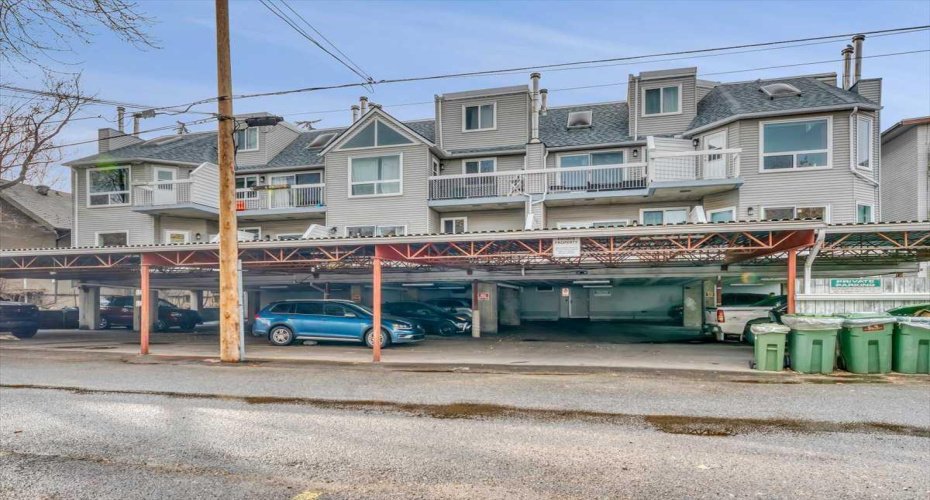 Rear of building showing parking access.