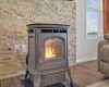 Pellet Stove With Stone Feature Wall