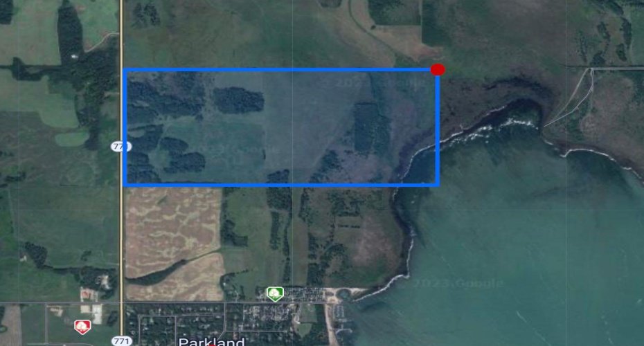 shows approximate boundary and location north of Parkland Beach area.