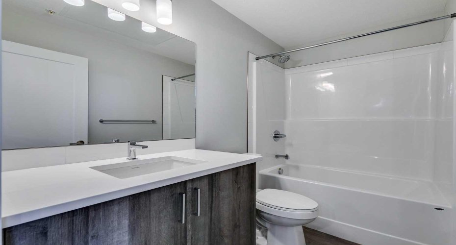 4-piece bathroom with tub/shower and quartz counters