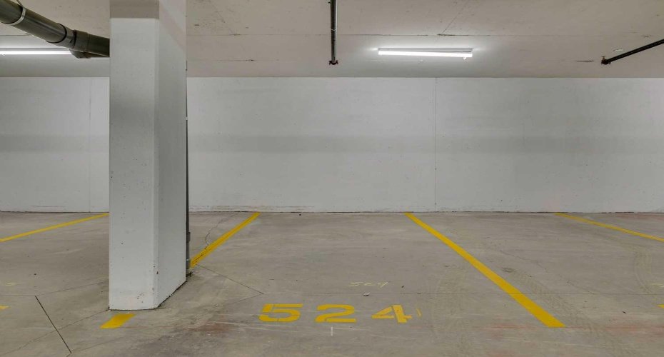 Titled parking stall 524 is underground
