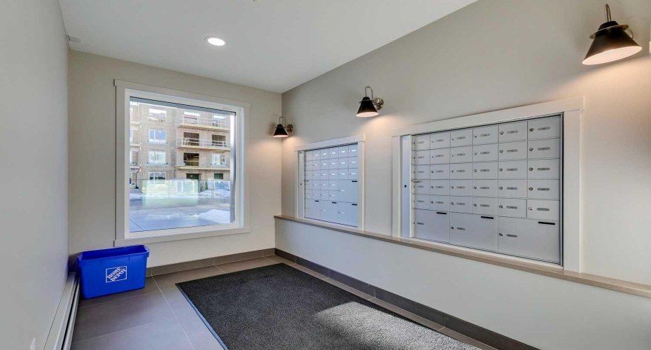 Mailboxes in foyer