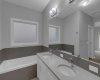 Ensuite sleek granite countertops