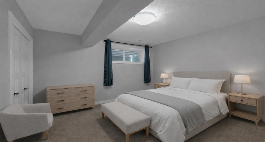 Spacious basement bedroom 2 virtually staged