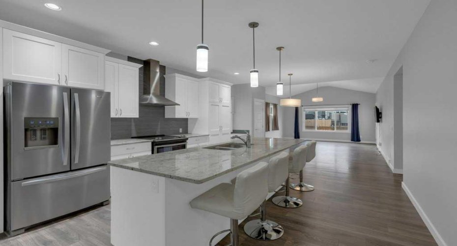 Kitchen with granite countertops