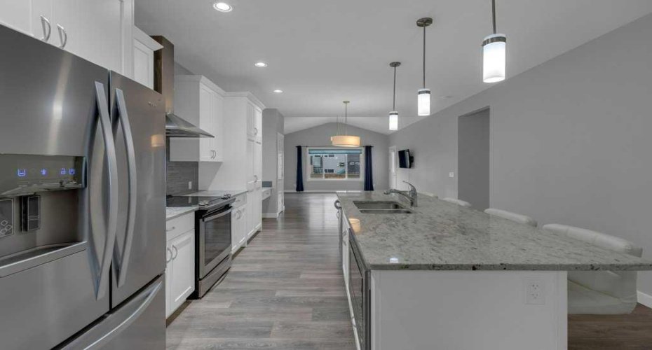 Kitchen with stainless steel appliances