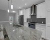 Kitchen with granite countertops