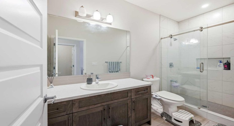 Standing shower in common washroom Standing shower in common washroom