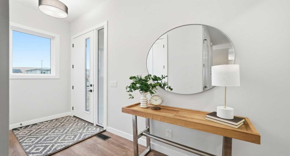 An elegant foyer creates a stunning first impression.