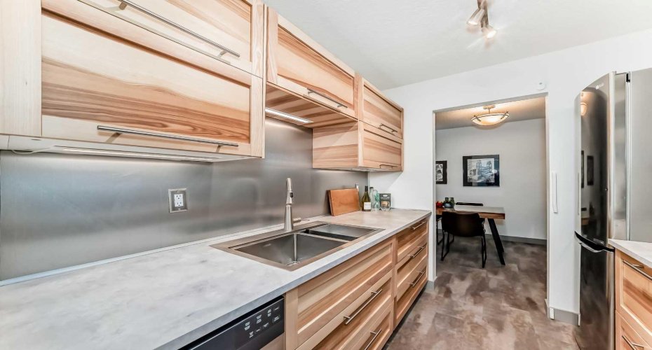 Newer faux concrete counters