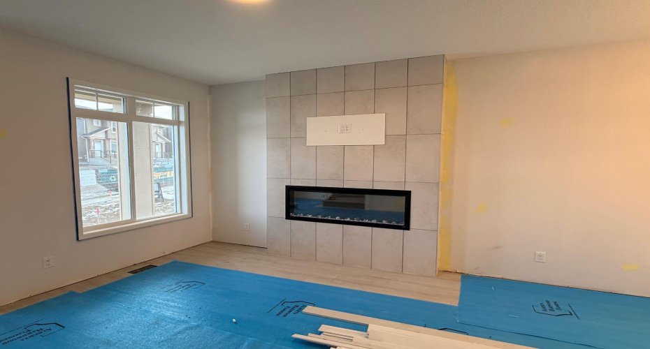 Electric Fireplace Tiled Floor to Ceiling