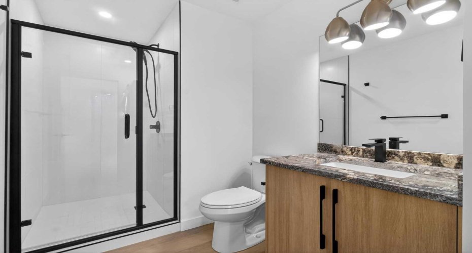 Custom Shower, Granite Countertops - Garage Suite