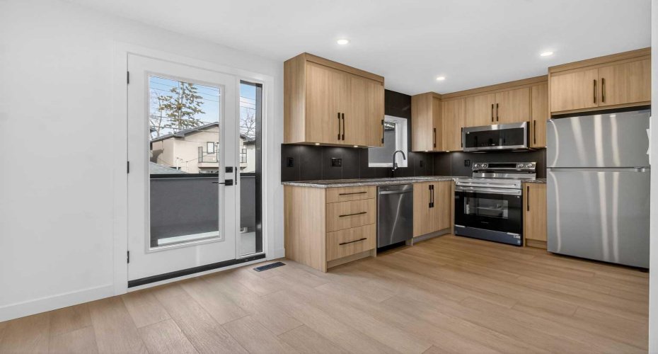 Living, Kitchen, Patio Door - Garage Suite