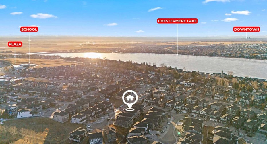 Ideally situated near everyday conveniences and scenic surroundings. Just moments from local shopping plazas, schools including East Lake School, and beautiful Chestermere Lake. Enjoy the added bonus of Calgary’s downtown skyline visible in the distance, offering the perfect balance of peaceful lakeside living with quick city access.
