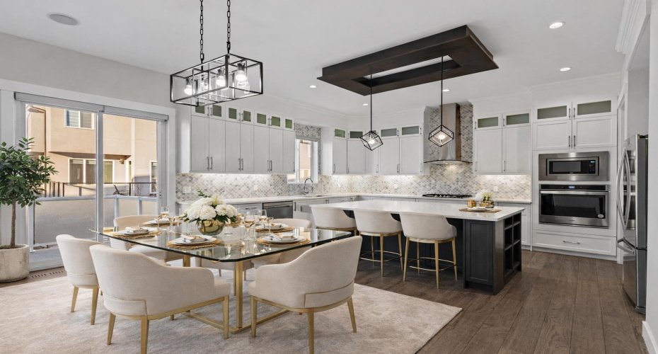 The SHOWSTOPPER CHEF’S KITCHEN features an oversized quartz island designed for hosting and everyday luxury, premium finishes throughout, and a discreet SPICE KITCHEN that elevates both entertaining and functionality.